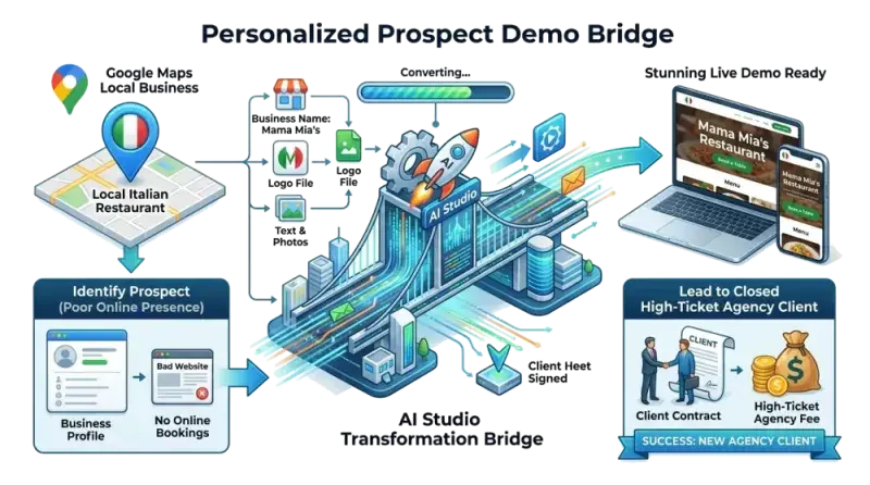Personalized Contractor Prospect Demo Bridge Mechanism Workflow Diagram